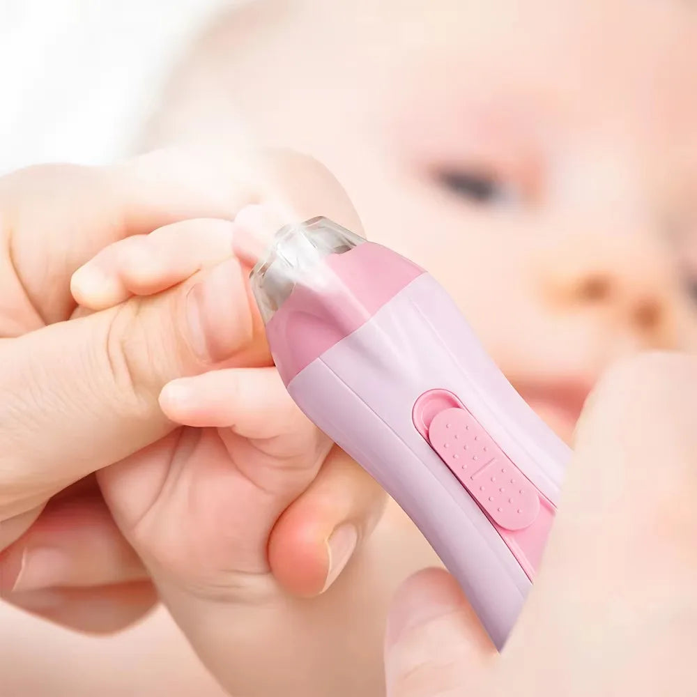 Lime À Ongles Électrique Bébé Rose Avec Embouts Sécurisés Et Boîte De Rangement