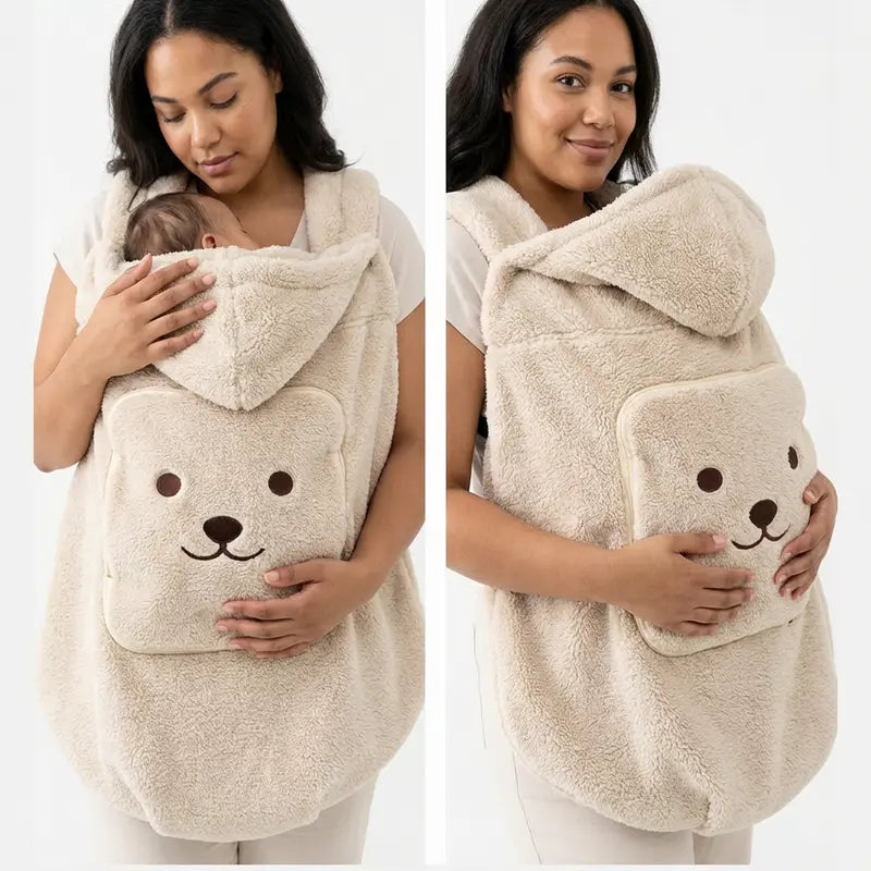 Couverture Polaire Bébé Coupe-Vent pour Porte-Bébé – Motif Ours
