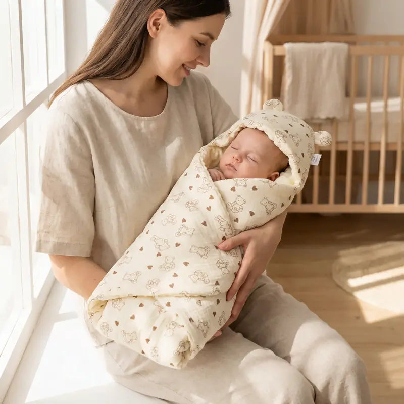Nid d'Ange Bébe Motif Floral Ourson – toute saison, pratique au quotidien