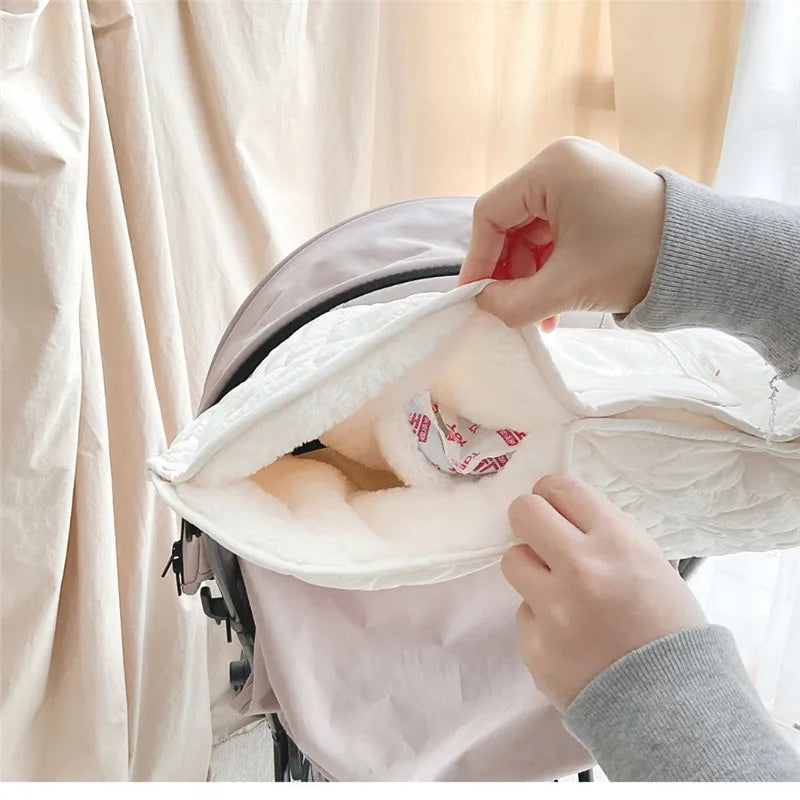 Manchon de Poussette Hiver avec Poche Transparente pour Smartphone