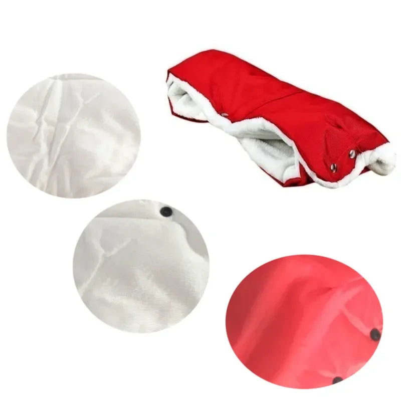 Manchon de Poussette Hiver Doublé – Protection Totale Contre le Froid Rouge