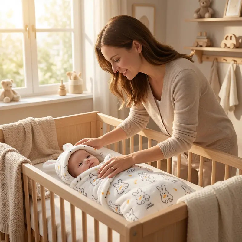 Nid d’ange bébé blanc ourson – toute saison, pratique au quotidien